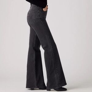 Levi’s Ribcage Bell Flare Jeans Women's Size 25 Black Wash Denim High Rise